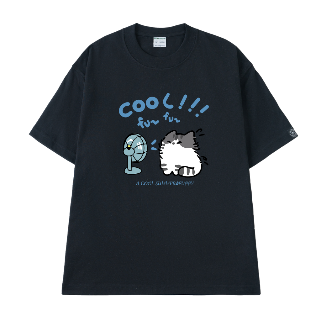 Áo Thun Cotton Unisex In Mèo Cool Đáng Yêu - O1A137