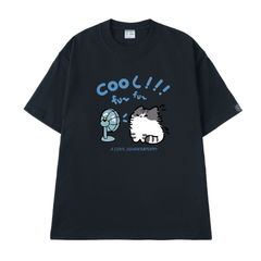 Áo Thun Cotton Unisex In Mèo Cool Đáng Yêu - O1A137