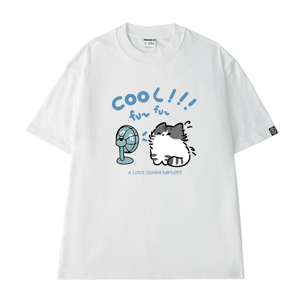 Áo Thun Cotton Unisex In Mèo Cool Đáng Yêu - O1A137