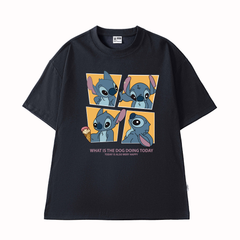 Áo Thun Unisex Stitch Cartoony Vải Cotton 190Gsm - O1G4