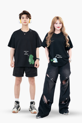 Áo Thun Cotton Cặp Đôi Khủng Long Miss You - O1A088