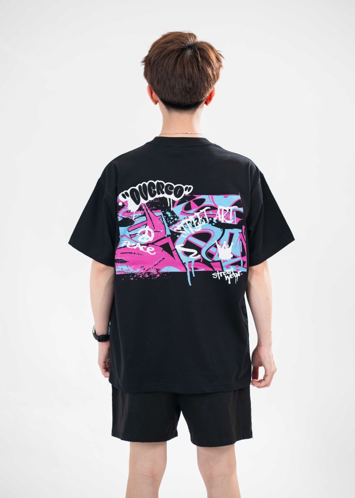 Áo Thun Unisex Graffiti Cotton Overco- O1A92