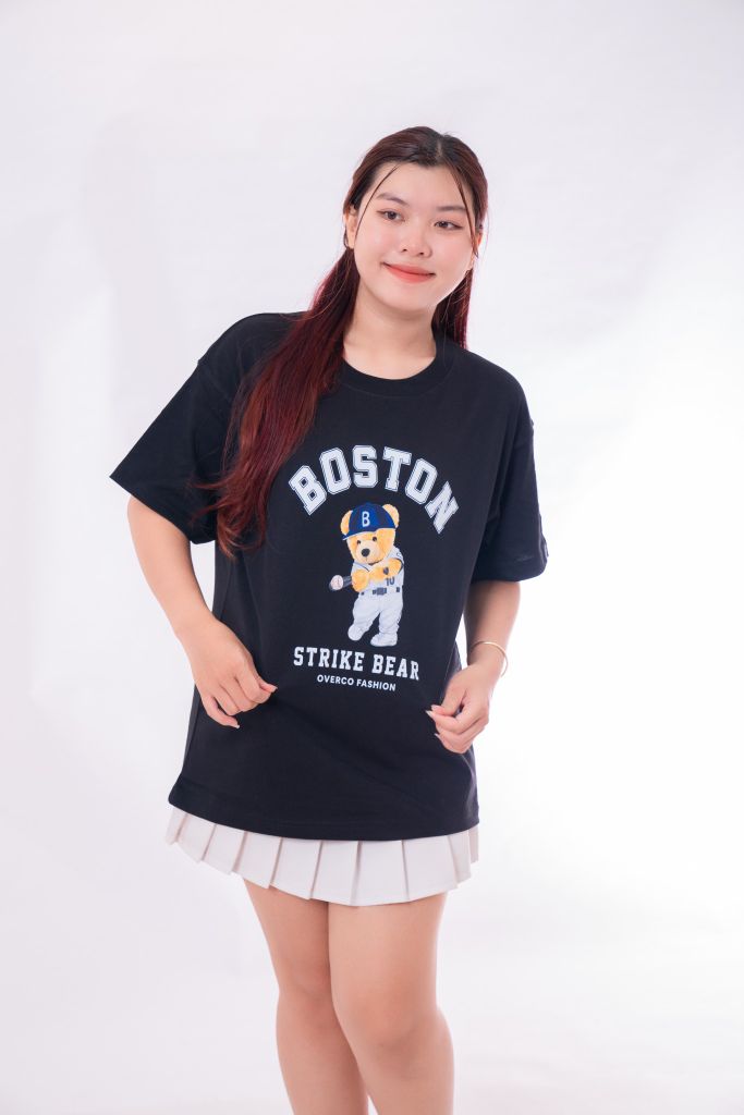 Áo Thun Unisex Gấu Boston, Cotton - O1A22