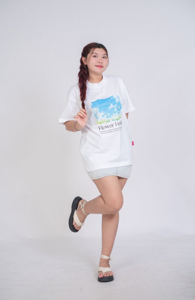 Áo Thun Unisex Flower Field Cotton - O1A29