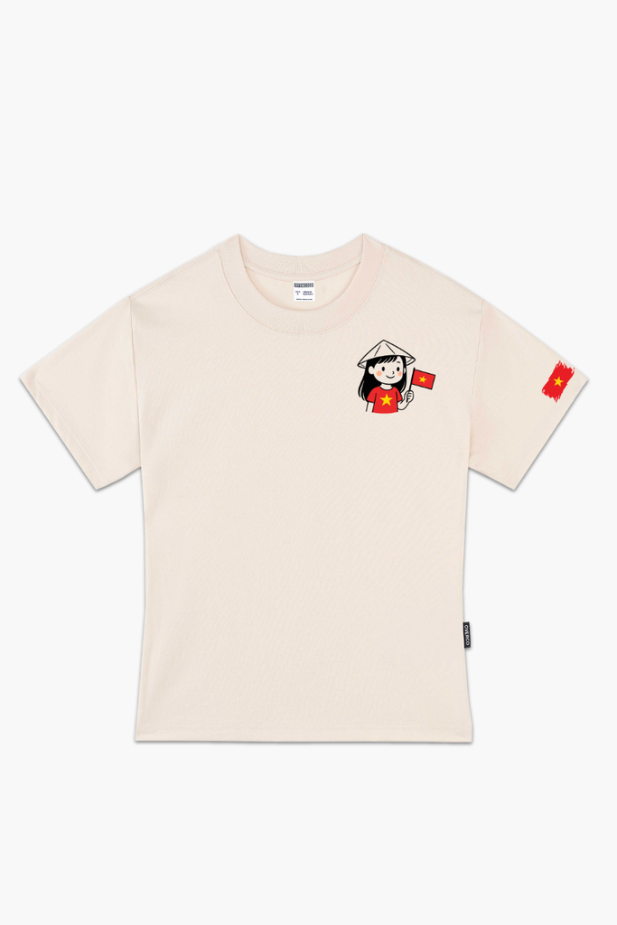 Áo Thun Baby Tee Cotton Bé Gái Cầm Cờ - O7A3