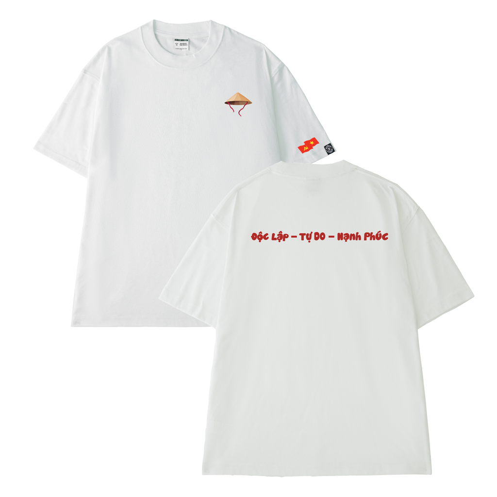 Áo Thun Unisex In Nón Lá Độc Lập Tự Do Hạnh Phúc Cotton Overco - O1A122