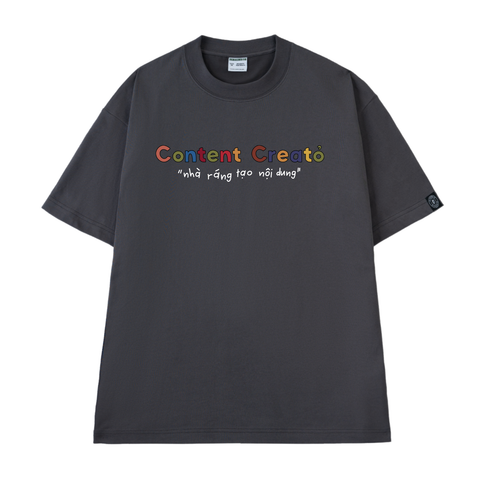 Áo T-shirt Cotton Nam Nữ Content Creator Nhà Ráng Tạo Nội Dung - O1A118