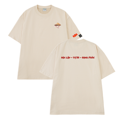 Áo T-shirt Cotton Nam Nữ Hình Nón Lá Độc Lập Tự Do Hạnh Phúc Overco - O1A122