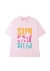 Áo T-shirt Vải Thun Lạnh Unisex Chữ Sun Salt Sand Overco - O1H5