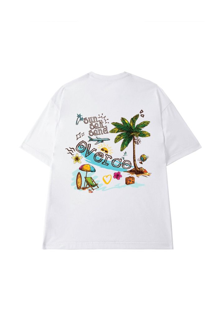 Áo T-shirt Vải Thun Lạnh Unisex Beach Overco - O1H4
