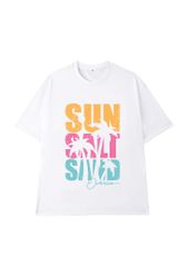 Áo T-shirt Vải Thun Lạnh Unisex Chữ Sun Salt Sand Overco - O1H5