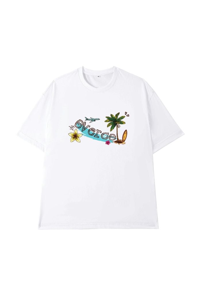 Áo T-shirt Vải Thun Lạnh Unisex Beach Overco - O1H4