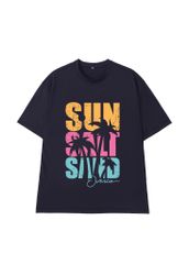 Áo T-shirt Vải Thun Lạnh Unisex Chữ Sun Salt Sand Overco - O1H5