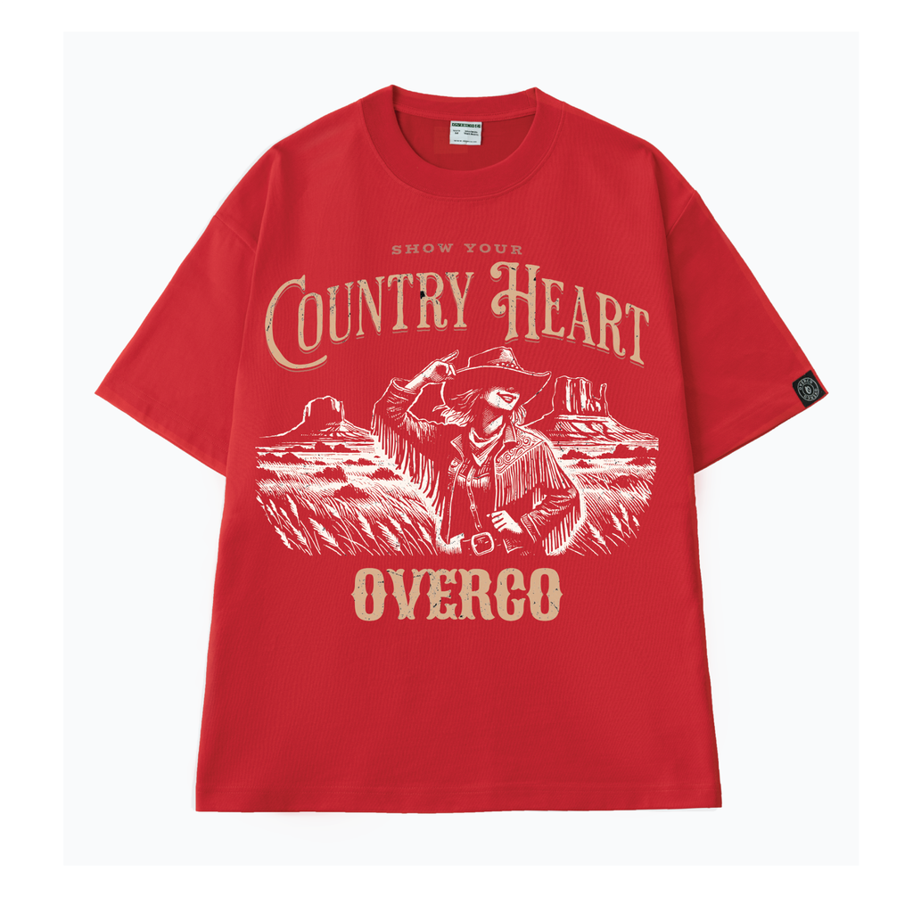 Áo Thun Country Heart Unisex Cotton Overco - O1A33