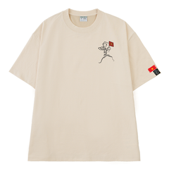 Áo Thun Cotton Unisex Kí Hoạ Thổi Kèn Loa Của Bác Hồ - O1A143