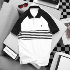 Áo Polo Nam Chất Liệu Cotton Usa Phối Tay In Sọc Skyl Overco - O2E5