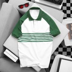 Áo Polo Nam Chất Liệu Cotton Usa Phối Tay In Sọc Skyl Overco - O2E5