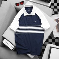 Áo Polo Nam Chất Liệu Cotton Usa Phối Tay In Sọc Skyl Overco - O2E5