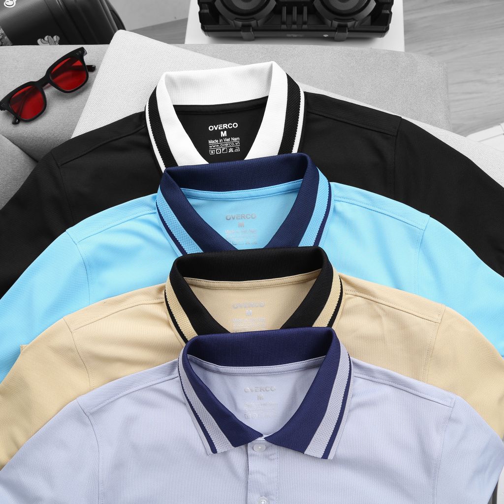 Áo Polo Cá Sấu Gai Cổ Phối  Overco - PPL2430