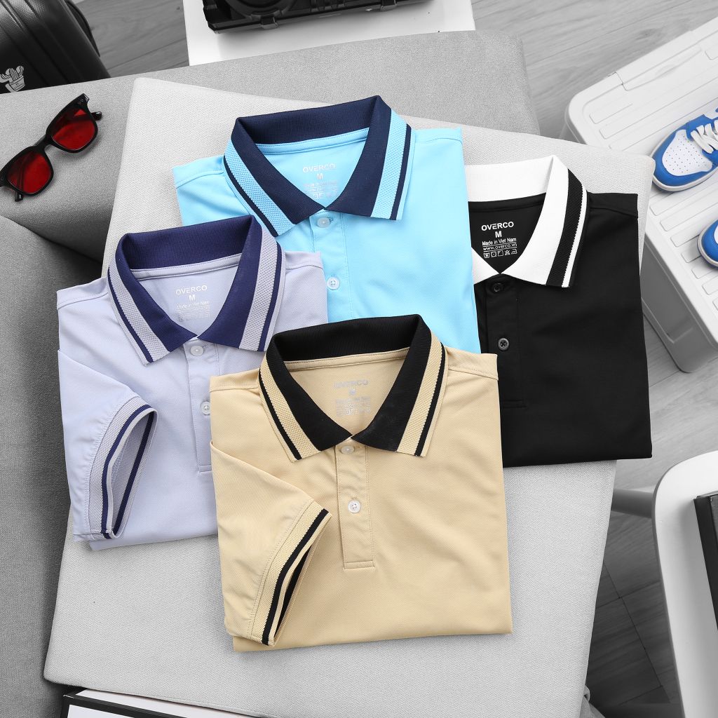 Áo Polo Cá Sấu Gai Cổ Phối  Overco - PPL2430