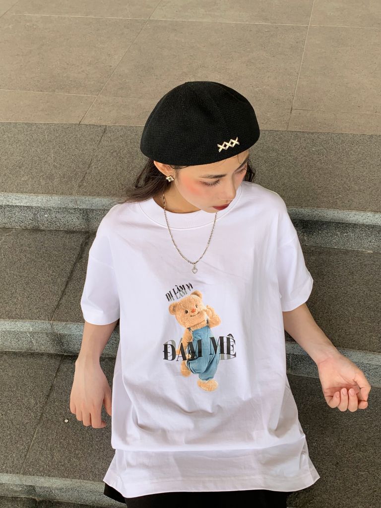 Áo T-shirt Cotton Nam Nữ Butter Bear In Hình Gấu Nong Noey Đi Làm Vì Đam Mê - O1A11