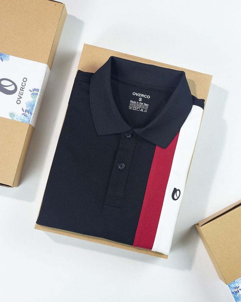 Áo Polo Nam Chất Liệu Cotton Usa Phối Sọc Firs Overco - O2E10