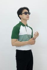 Áo Polo Nam Chất Liệu Cotton Usa Phối Tay In Sọc Skyl Overco - O2E5