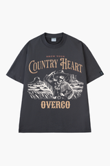 Áo Thun Country Heart Unisex Cotton Overco - O1A33