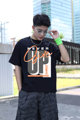 Áo Thun Boxy Unisex Never Give Up Cotton - O6A11