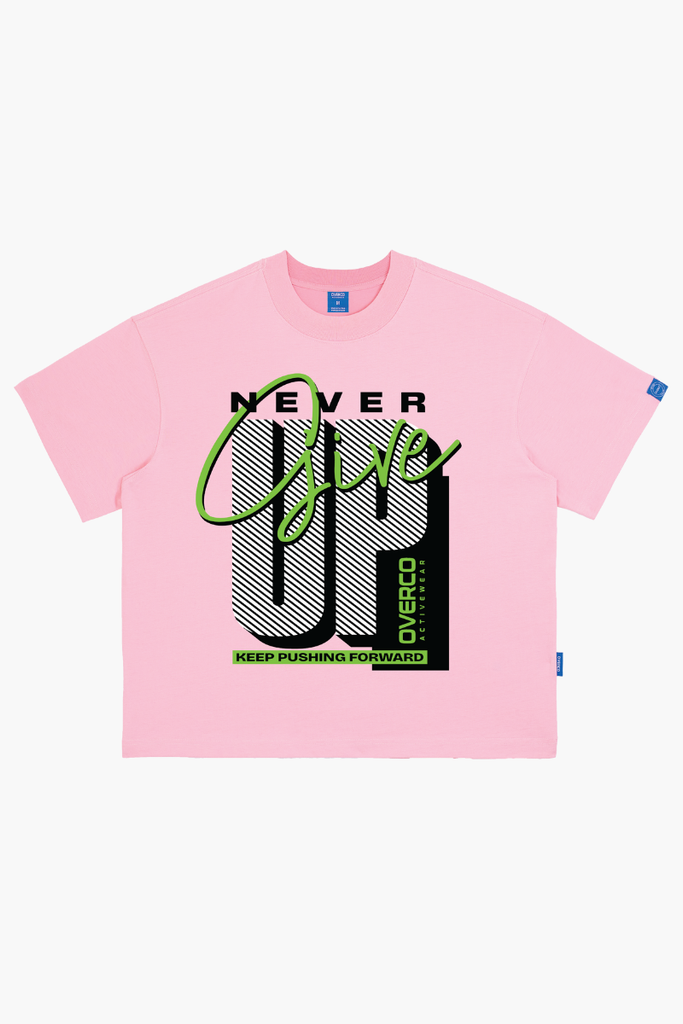 Áo Thun Boxy Unisex Never Give Up Cotton - O6A11