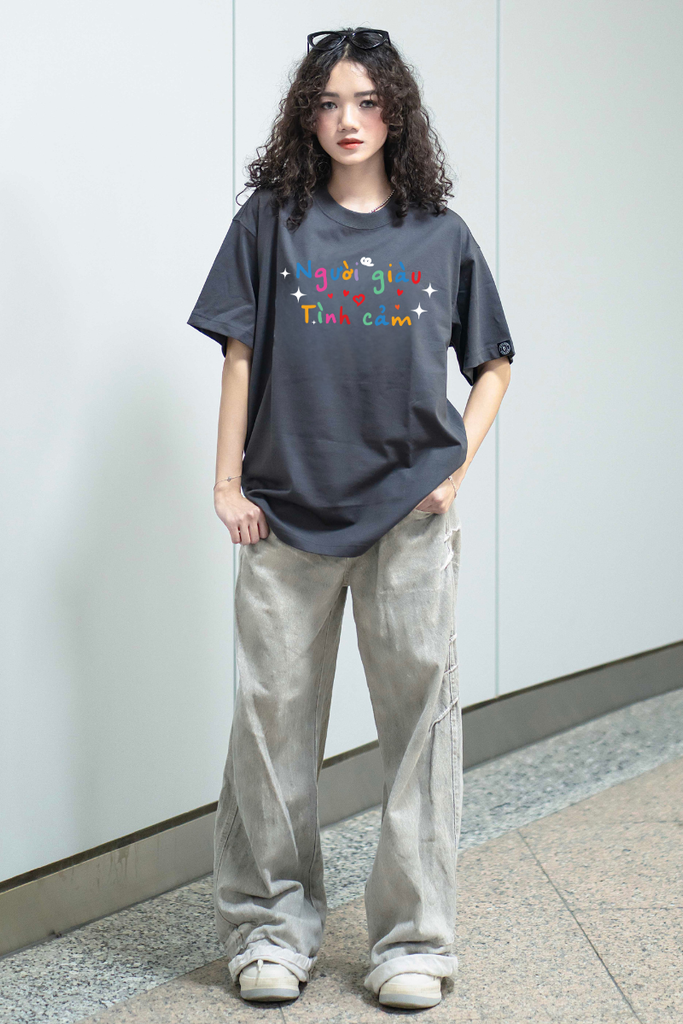 Áo Thun Unisex Người Giàu Tình Cảm Cotton - O1A72