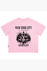 Áo Thun Boxy Unisex NYC Never Sleep Cotton - O6A5