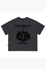 Áo Thun Boxy Unisex NYC Never Sleep Cotton - O6A5