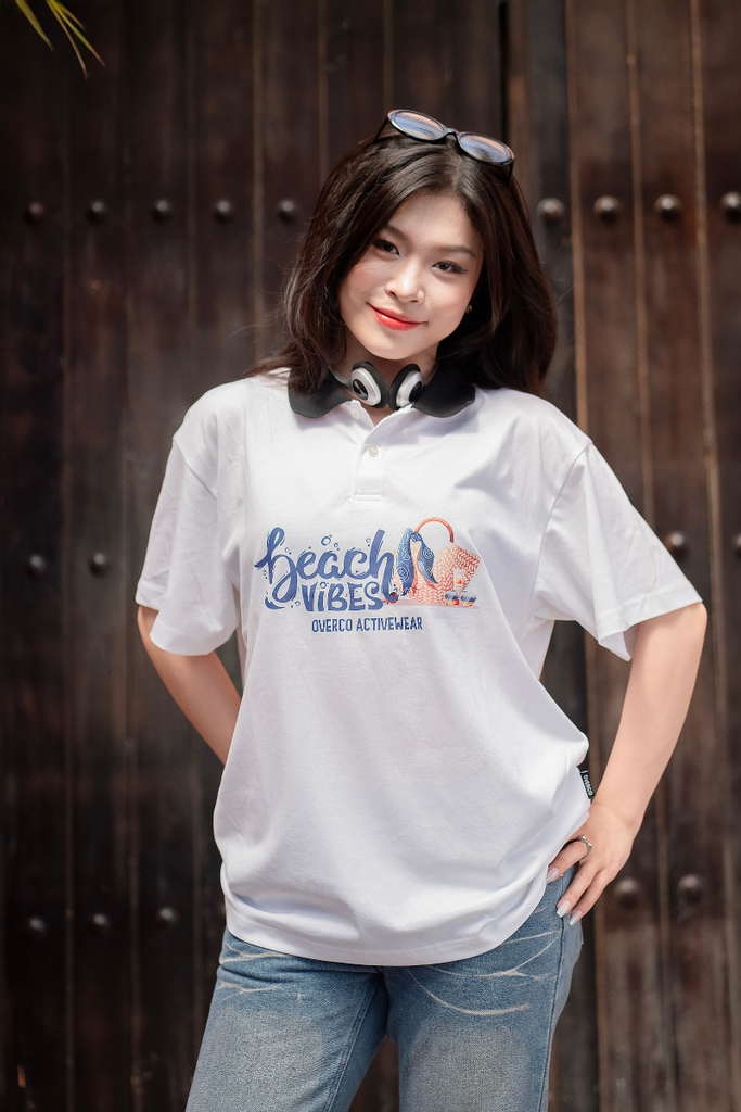 Áo Polo Cotton Unisex Beach Vibes Overco - O2A14