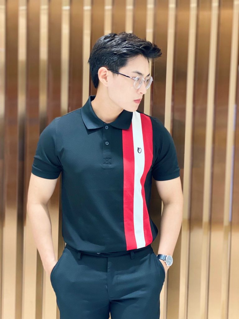 Áo Polo Nam Chất Liệu Cotton Usa Phối Sọc Firs Overco - O2E10
