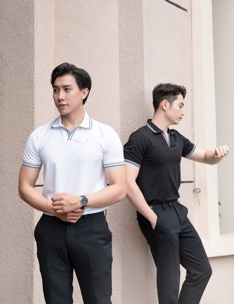Áo Polo Nam Chất Liệu Cotton Usa Phối Cổ Áo Chữ V Overco - O1E6