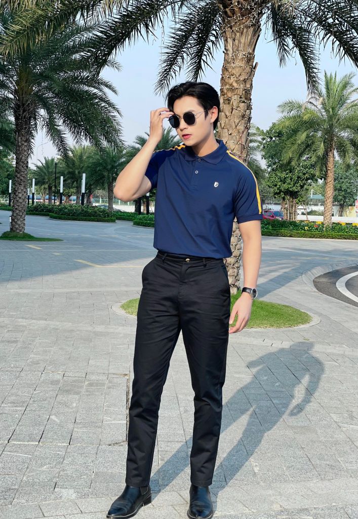 Áo Polo Nam Chất Liệu Cotton Usa Phối Sọc Vai Strips Overco - O2E8