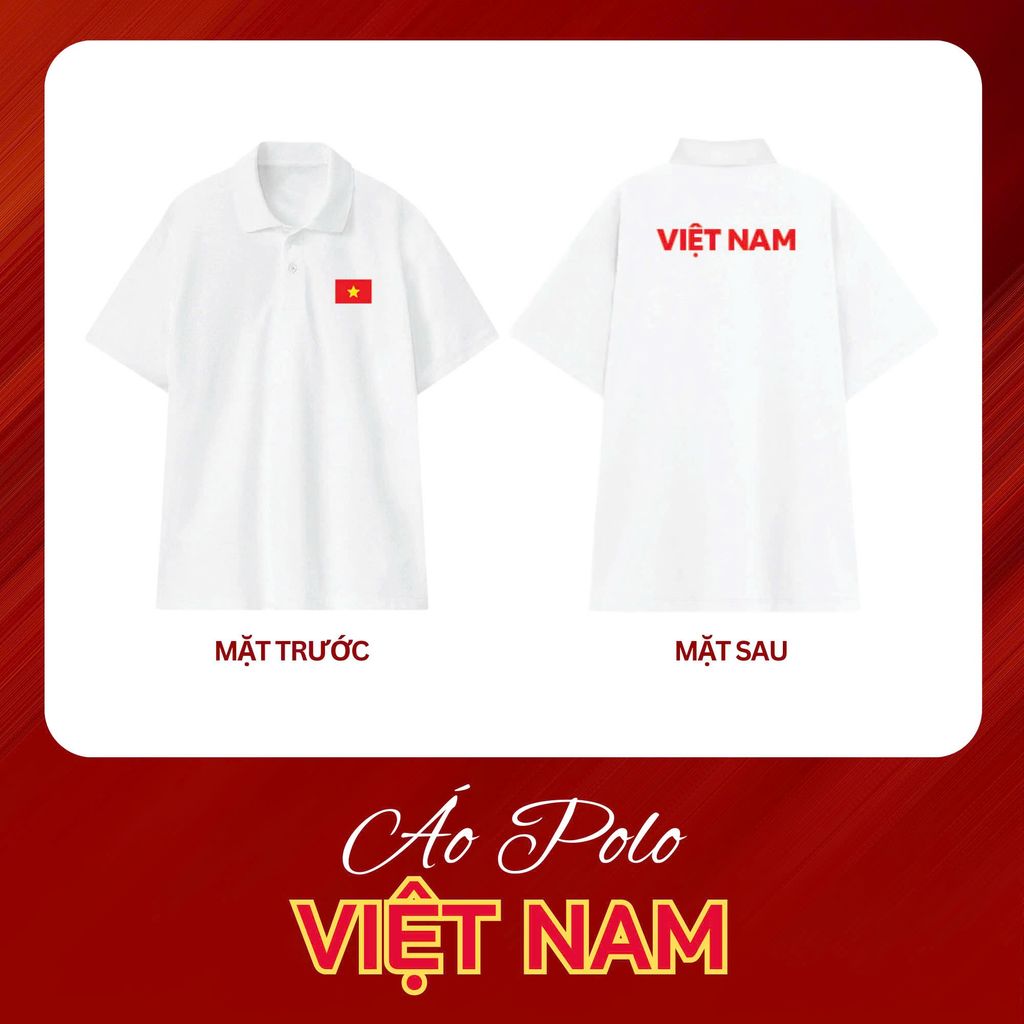 Áo Polo Nam Nữ In Cờ Đỏ Sao Vàng Việt Nam - O2C3