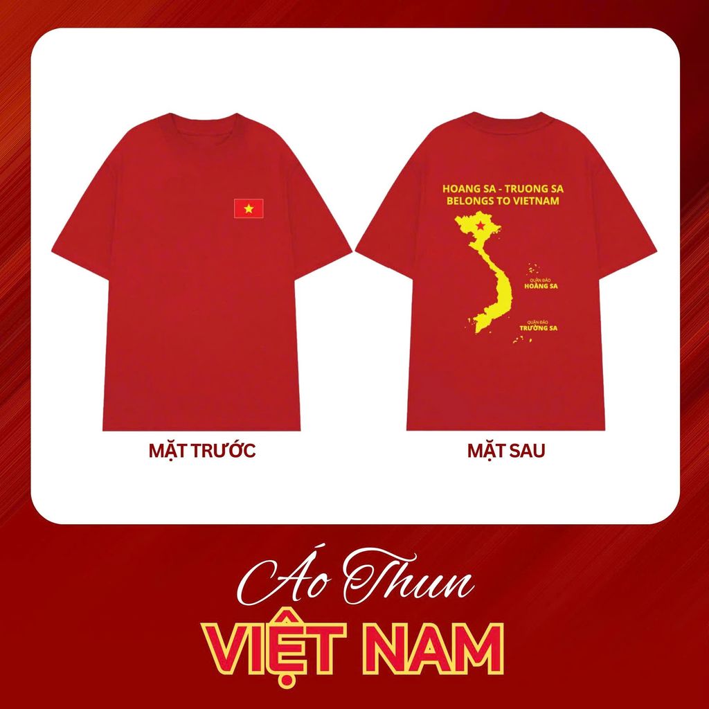 Áo Thun Cotton Unisex Cờ Đỏ Sao Vàng In Hoàng Sa - Trường Sa Việt Nam - O1A14