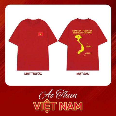 Áo Thun Cotton Unisex Cờ Đỏ Sao Vàng In Hoàng Sa - Trường Sa Việt Nam - O1A14