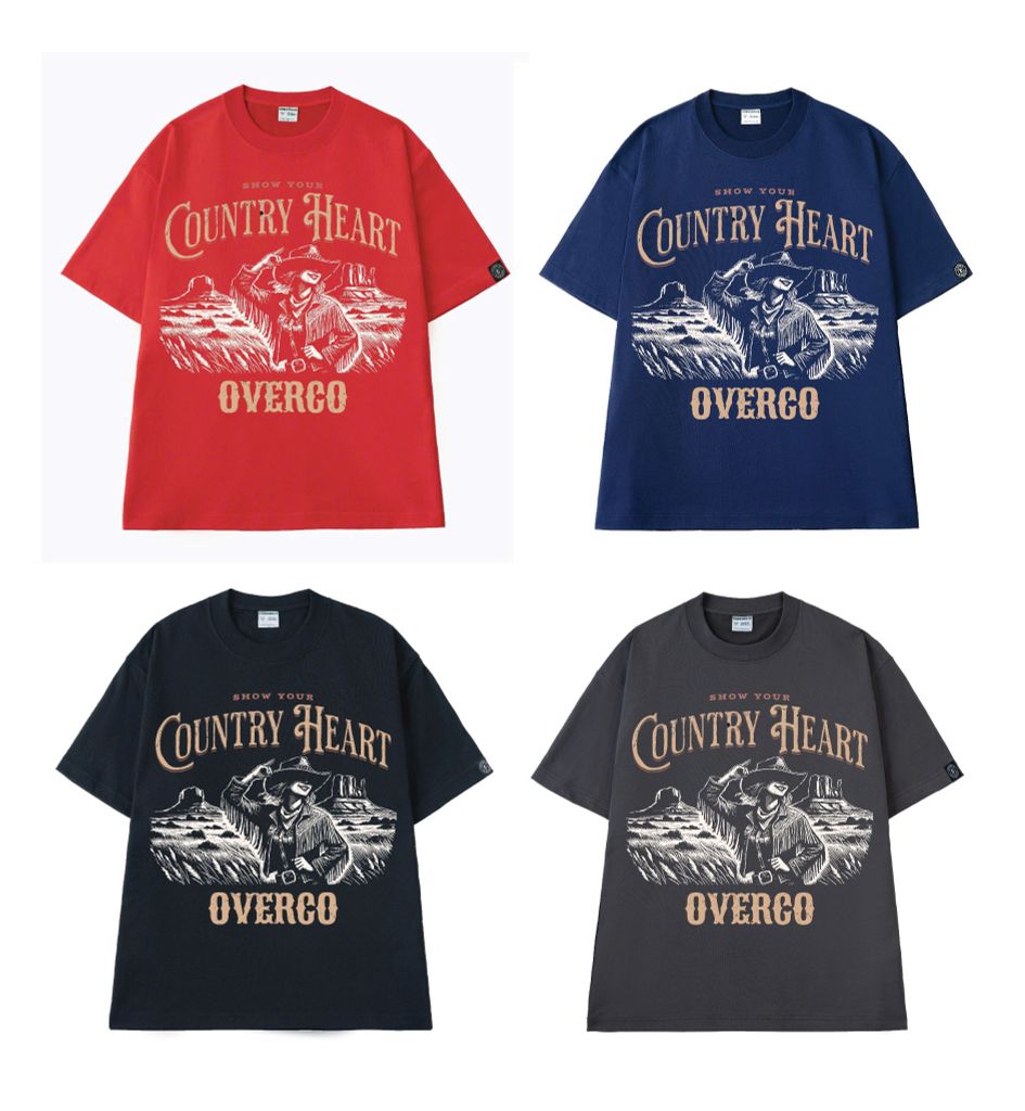 Áo Thun Country Heart Unisex Cotton Overco - O1A33