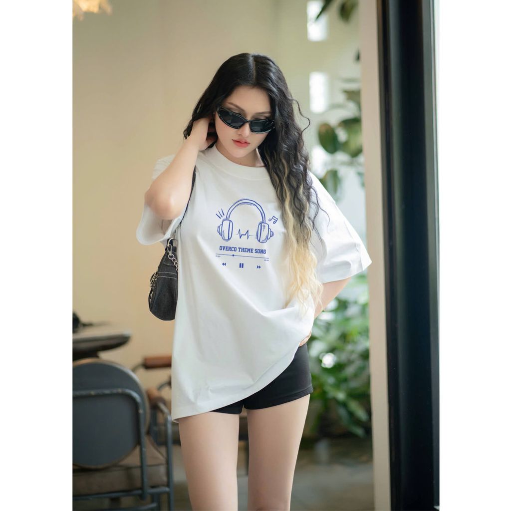 Áo Thun Unisex Hình Tai Nghe Theme Song, Cotton - O1A41