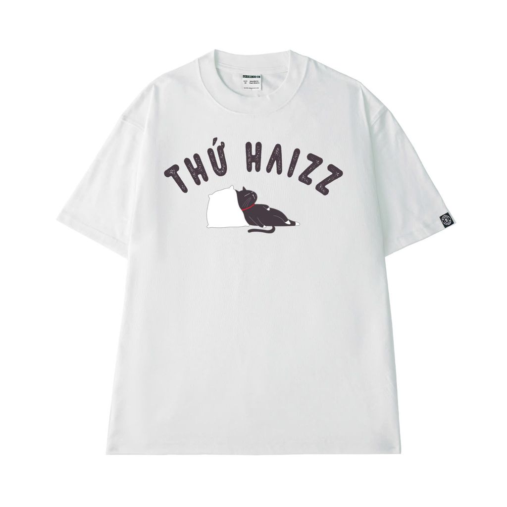 Áo T-shirt Cotton Nam Nữ Thứ Haizz Thứ Bar Mèo Lười Than Thở Overco -  O1A48