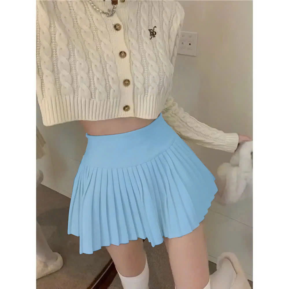 Chân Váy Xếp Ly 2 Lớp Vải Dù - O8I1
