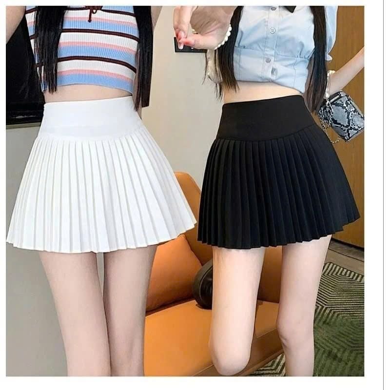 Chân Váy Xếp Ly 2 Lớp Vải Dù - O8I1