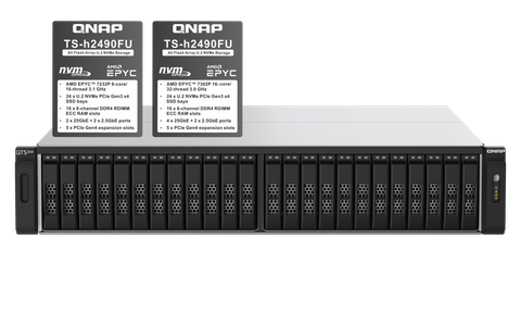 QNAP TS-h2490FU-7302P-256G 24-bay U.2 NVMe all-flash storage