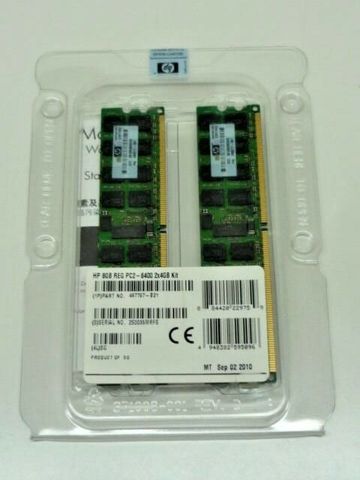 HPE 8GB (2x4GB) Dual Rank PC2-6400 (DDR2-800) Registered Memory Kit - 497767-B21