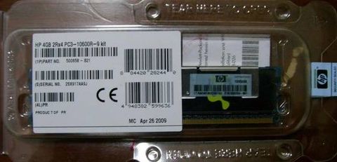 HP 4GB 2Rx4 PC3-10600R-9 Kit Registered DIMMs - 500658-B21