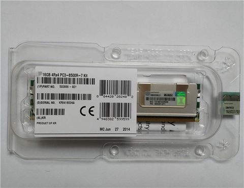 HP 16GB (1x16GB) Quad Rank x4 PC3-8500 (DDR3-1066) Registered CAS-7 Memory Kit - 500666-B21