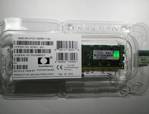 HP 16GB (1x16GB) Dual Rank x4 PC3-12800R (DDR3-1600) Registered CAS-11 Memory Kit - 672631-B21